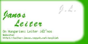 janos leiter business card